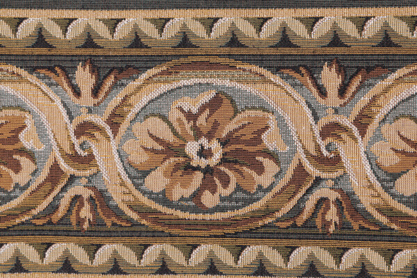 Scalamandre Villaro II 6&#39;&#39; Border Tapestry Border Fabric in Brown & Gray