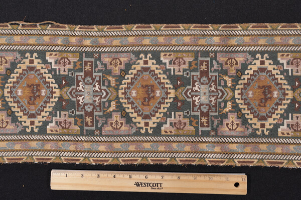 Scalamandre Ville 8&#39;&#39; Tapestry Border Fabric in Brown/Beige/Green