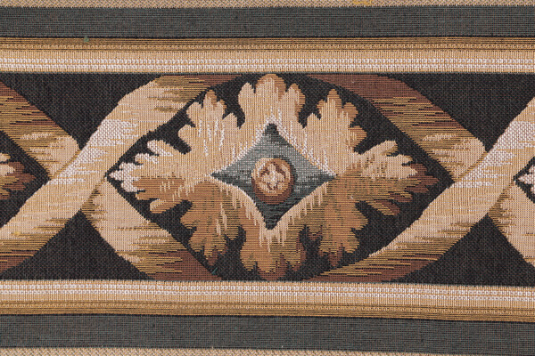 Scalamandre Viarreggio 6&#39;&#39; Border Tapestry Border Fabric in Gold/Olive