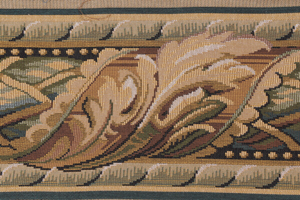Scalamandre Vietri II 9&#39;&#39; Border Tapestry Border Fabric in Green/Brown