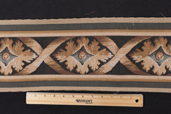 Click for Scalamandre Viarreggio 6'' Border Tapestry Border Fabric in Gold/Olive  Scalamandre Viarreggio 6'' Border Tapestry Border Fabric in Gold/Olive