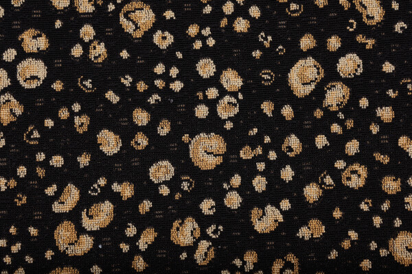 Sample of Scalamandre Magali Spots Grospoint Upholstery Fabric in Tan and Black 