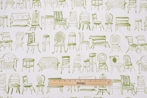 Richloom Chairs Printed Drapery Fabric in Green 