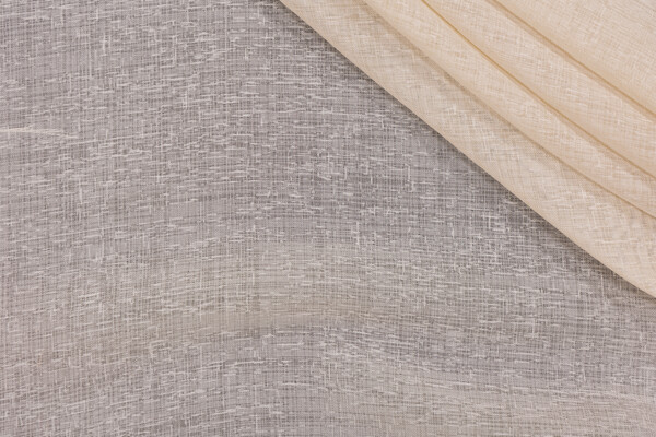 Sample of Fossil 120 inch Sheer Moire Drapery Fabric in Parchment 