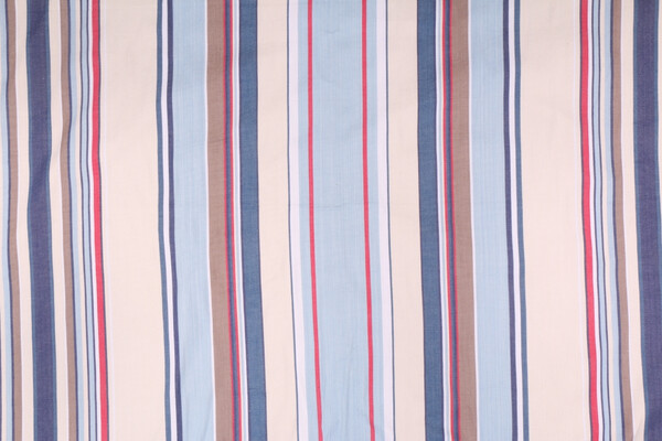 Onyx Age 768 Woven Stripe Decorator Fabric in White Blue Red