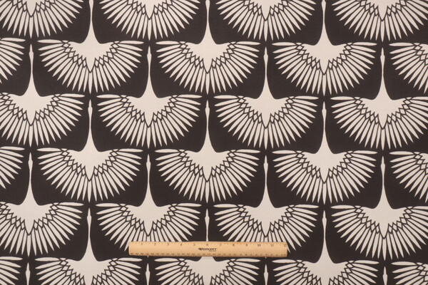 Genevieve Gorder Flock Printed Polyester Outdoor Fabric in Midnight