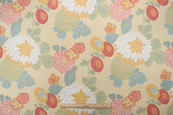 Thibaut Coco F93222 Printed Cotton Drapery Fabric in Yellow