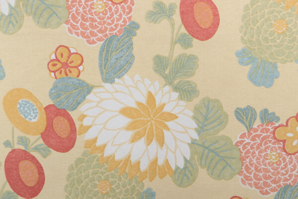 Thibaut Coco F93222 Printed Cotton Drapery Fabric in Yellow