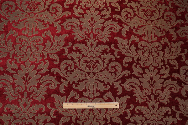 Gaines Woven Chenille Upholstery Fabric in Garnet