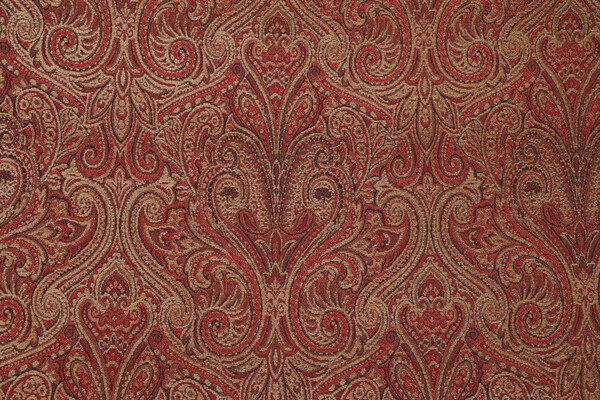 Briggs Paisley Woven Chenille Upholstery Fabric in Brick