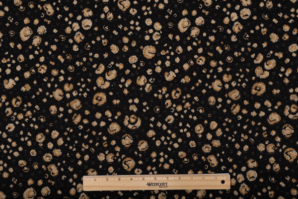 Click for 1 Yards Scalamandre Magali Spots Grospoint Upholstery Fabric in Tan and Black Scalamandre Magali Spots Grospoint Upholstery Fabric in Tan and Black