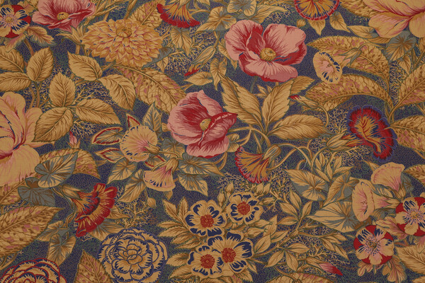 Scalamandre Cannes Printed Drapery Fabric in Blue