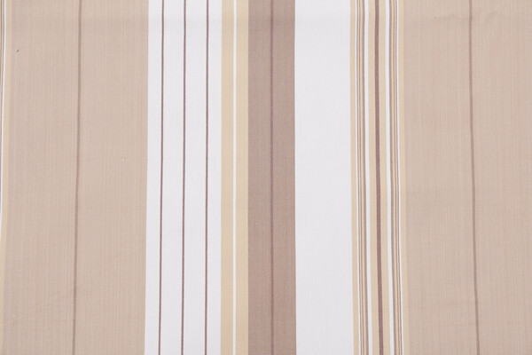 Fonthill Saratoga Stripe Printed Cotton Drapery Fabric in Neutral Multi