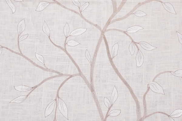 Lark Embroidered Drapery Fabric in Natural