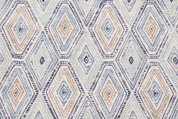 Richloom Ricochet Printed Cotton Drapery Fabric in Bluestone