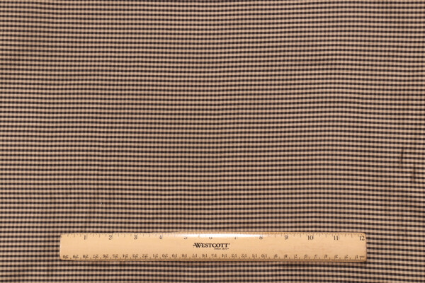Onyx Age Silk Check Decorator Fabric in Black/Tan