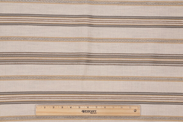 Stripe Woven Chenille Upholstery Fabric in Stone