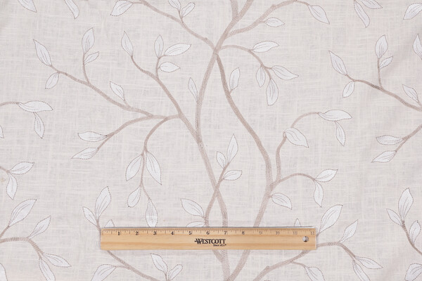 Lark Embroidered Drapery Fabric in Natural