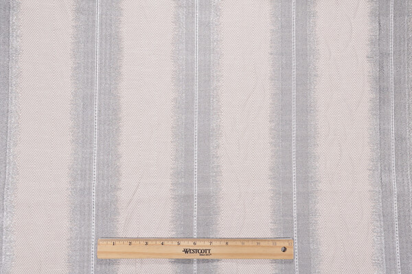Carved Stripe Woven Upholstery Fabric in Fog