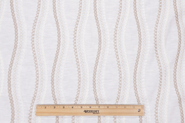 Ukiyo Embroidered Drapery Fabric in Birch