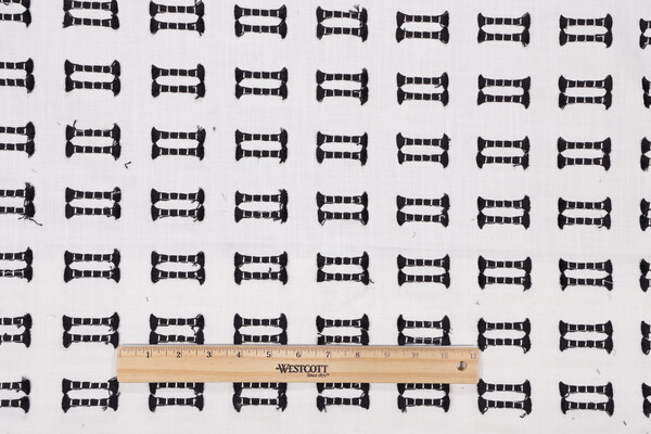 Kvasto Embroidered Drapery Fabric in Tuxedo