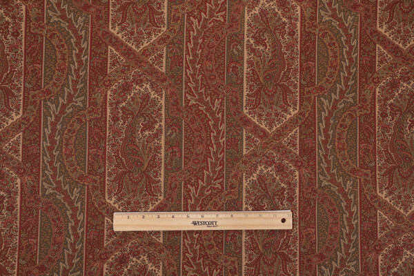 Ralph Lauren Benson Paisley Printed Cotton Drapery Fabric in Garnet