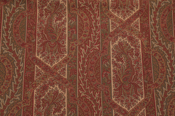 Ralph Lauren Benson Paisley Printed Cotton Drapery Fabric in Garnet