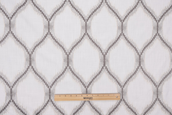 Valiant Fabrics Beckham Embroidered Drapery Fabric in Natural