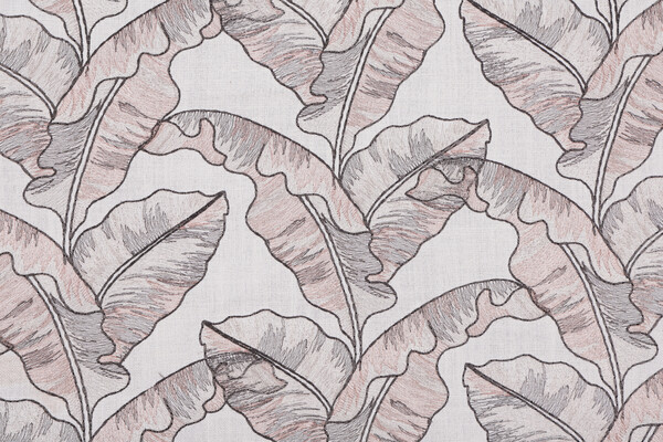 Valiant Fabrics Palm Embroidered Drapery Fabric in Blush
