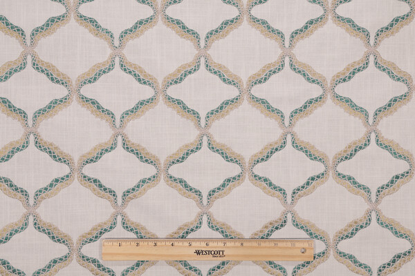 Sample of Valiant Fabrics Reign Embroidered Drapery Fabric in Imperial 