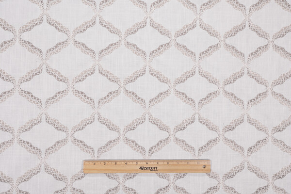 Valiant Fabrics Reign Embroidered Drapery Fabric in Vanilla 