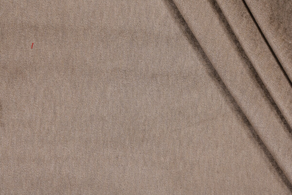 Sample of Scalamandre Bay Velvet Solution Dyed Acrylic Outdoor Upholstery Fabric in Taupe 