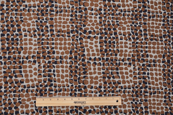 Crypton High Performance Woven Chenille Upholstery Fabric in Blue/Brown