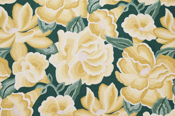 Robert Allen O&#39;Keefe Bloom Printed Cotton Drapery Fabric in Golden Hour
