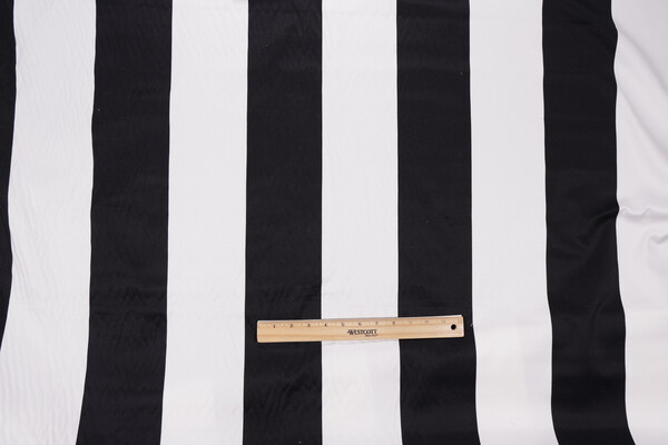 Stubbs Club Stripe Woven Decorator Fabric in Ivory/Black
