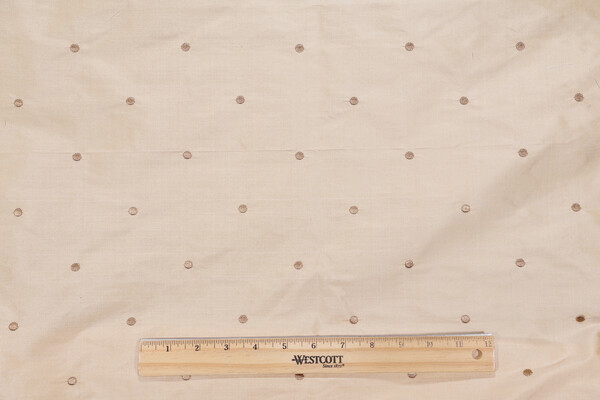 Dots Embroidered Silk Decorator Fabric in Gold