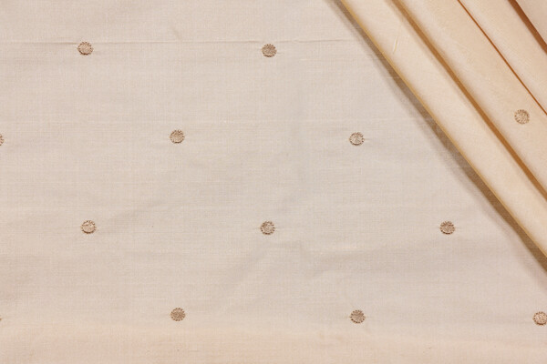 Dots Embroidered Silk Decorator Fabric in Gold