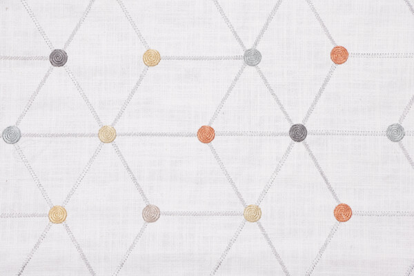 Asterisk Embroidered Drapery Fabric in Multi