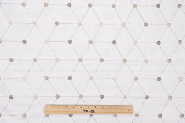 Asterisk Embroidered Drapery Fabric in Neutral