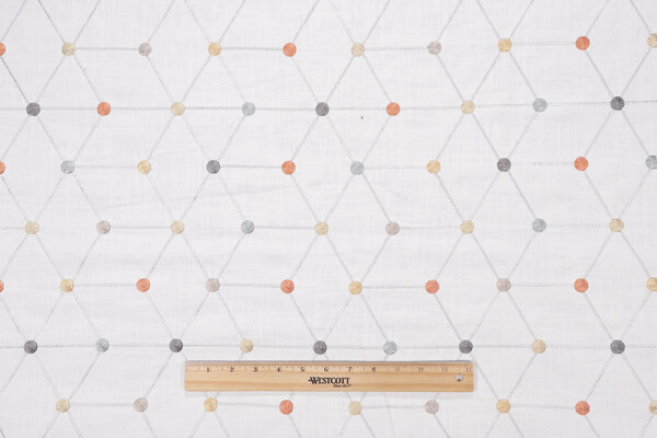 1 Yard Asterisk Embroidered Drapery Fabric in Multi