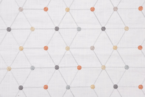 Asterisk Embroidered Drapery Fabric in Multi