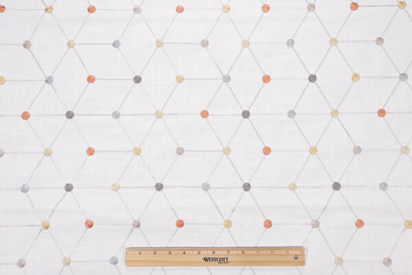 Asterisk Embroidered Drapery Fabric in Multi
