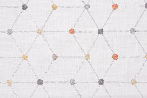 Asterisk Embroidered Drapery Fabric in Multi