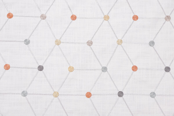 Asterisk Embroidered Drapery Fabric in Multi
