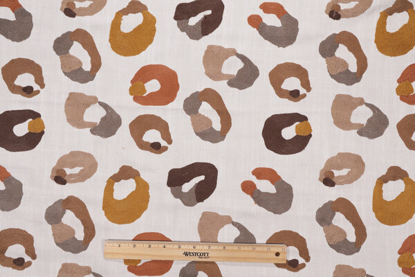 Lola Embroidered Drapery Fabric in Natural