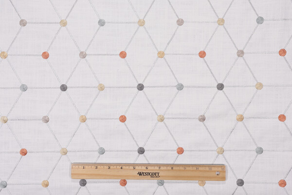 1 Yard Asterisk Embroidered Drapery Fabric in Multi