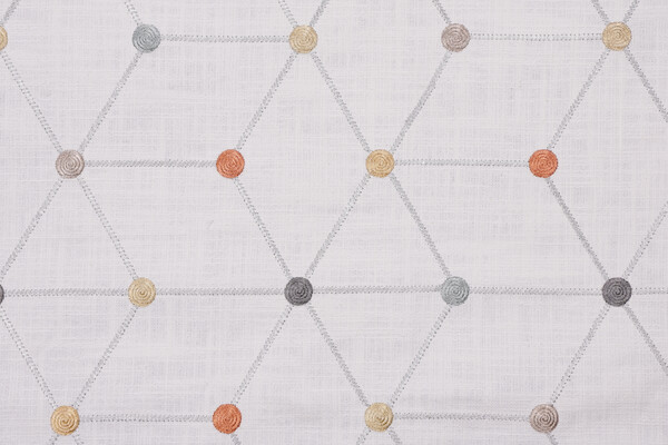 1 Yard Asterisk Embroidered Drapery Fabric in Multi