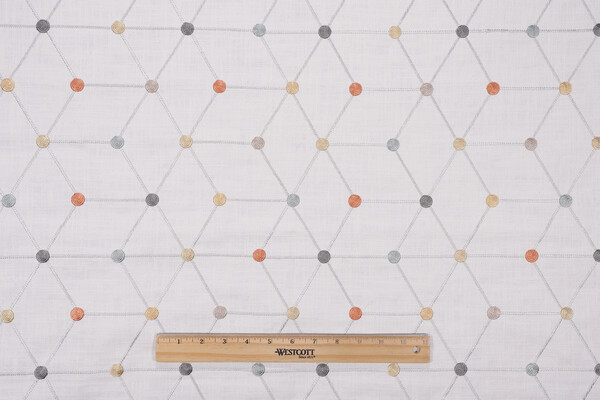 Asterisk Embroidered Drapery Fabric in Multi