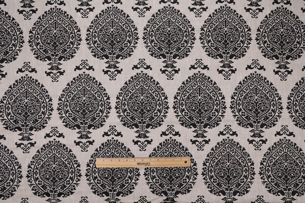 Robert Allen Way Of Life Printed Linen Drapery Fabric in Night Sky