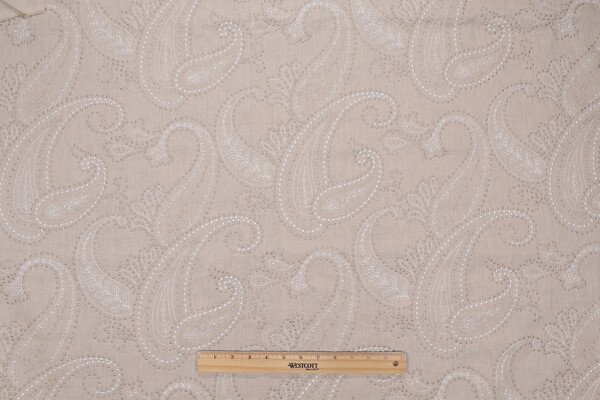 Vivian Embroidered Drapery Fabric in Natural